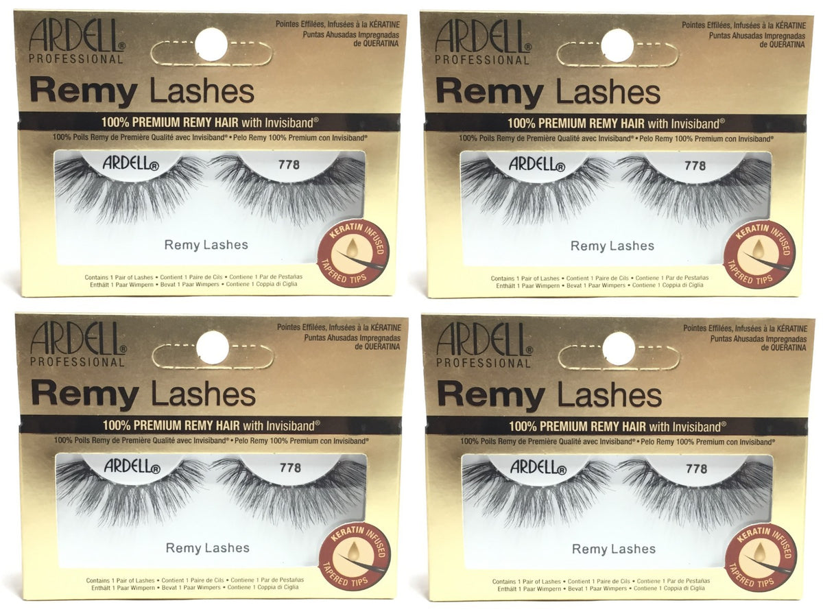 (4 Pack) Ardell Remy False Eyelashes 778, Item 67433 - Natural Volume Lashes