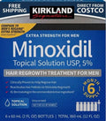 Minoxidil Hair Regrowth Solution 5% for Men - 6 or 12 Month Supply