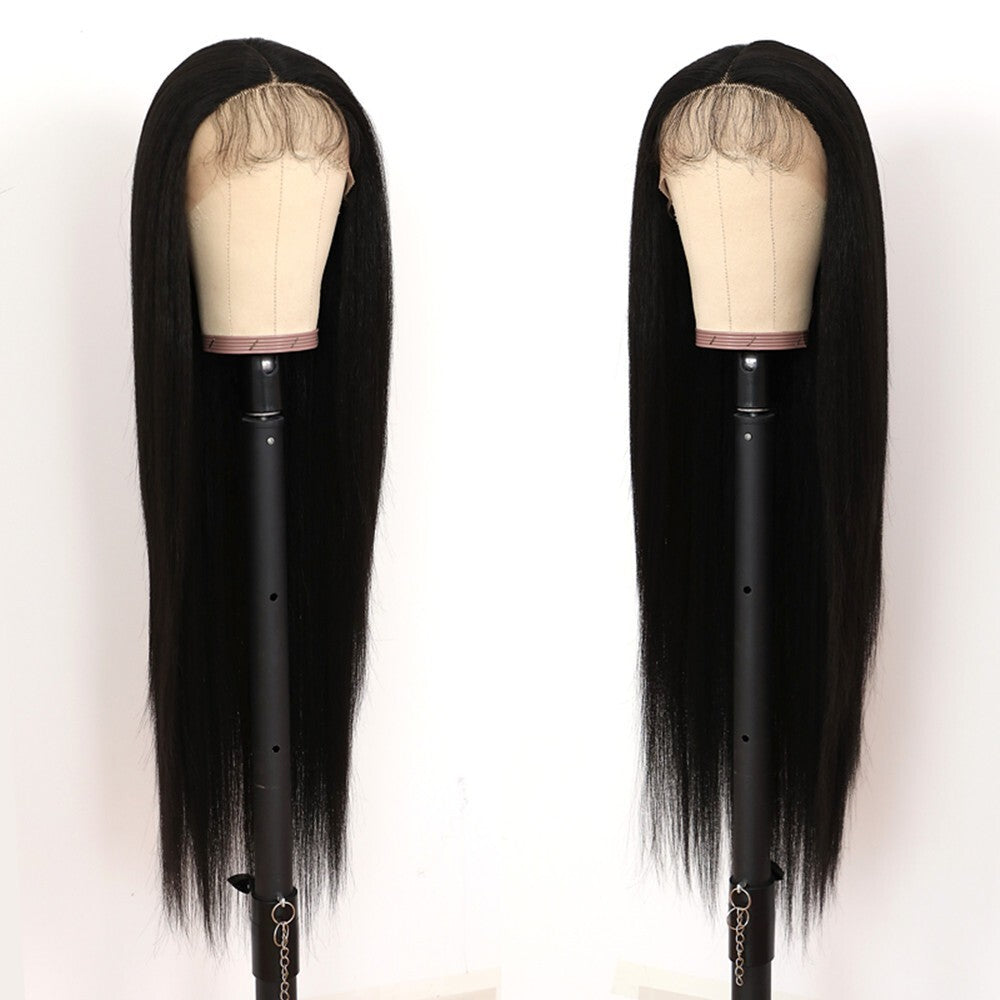 30-Inch Natural Synthetic Lace Front Wig Long Straight Hair Heat Resistant