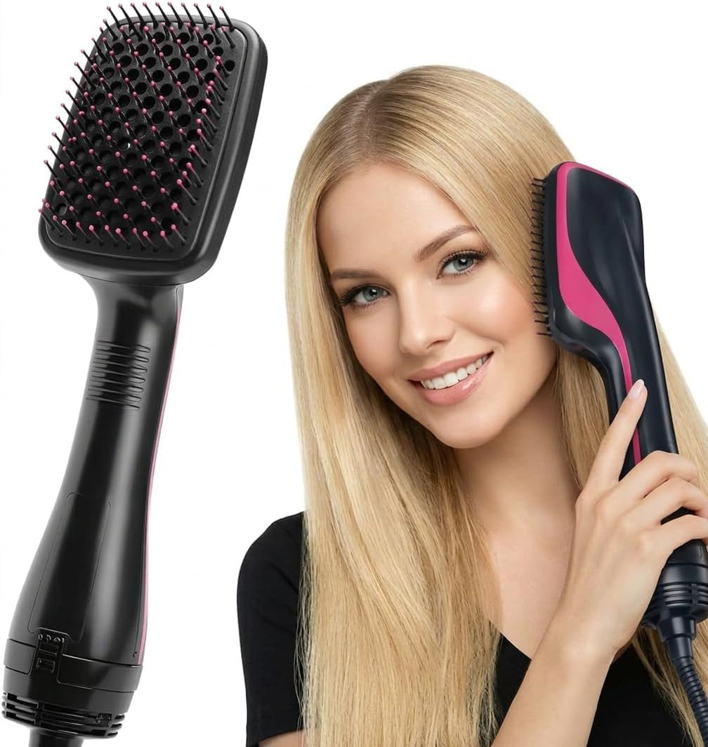 3-in-1 Hair Dryer Brush & Straightening Styling Tool for All Hair Types