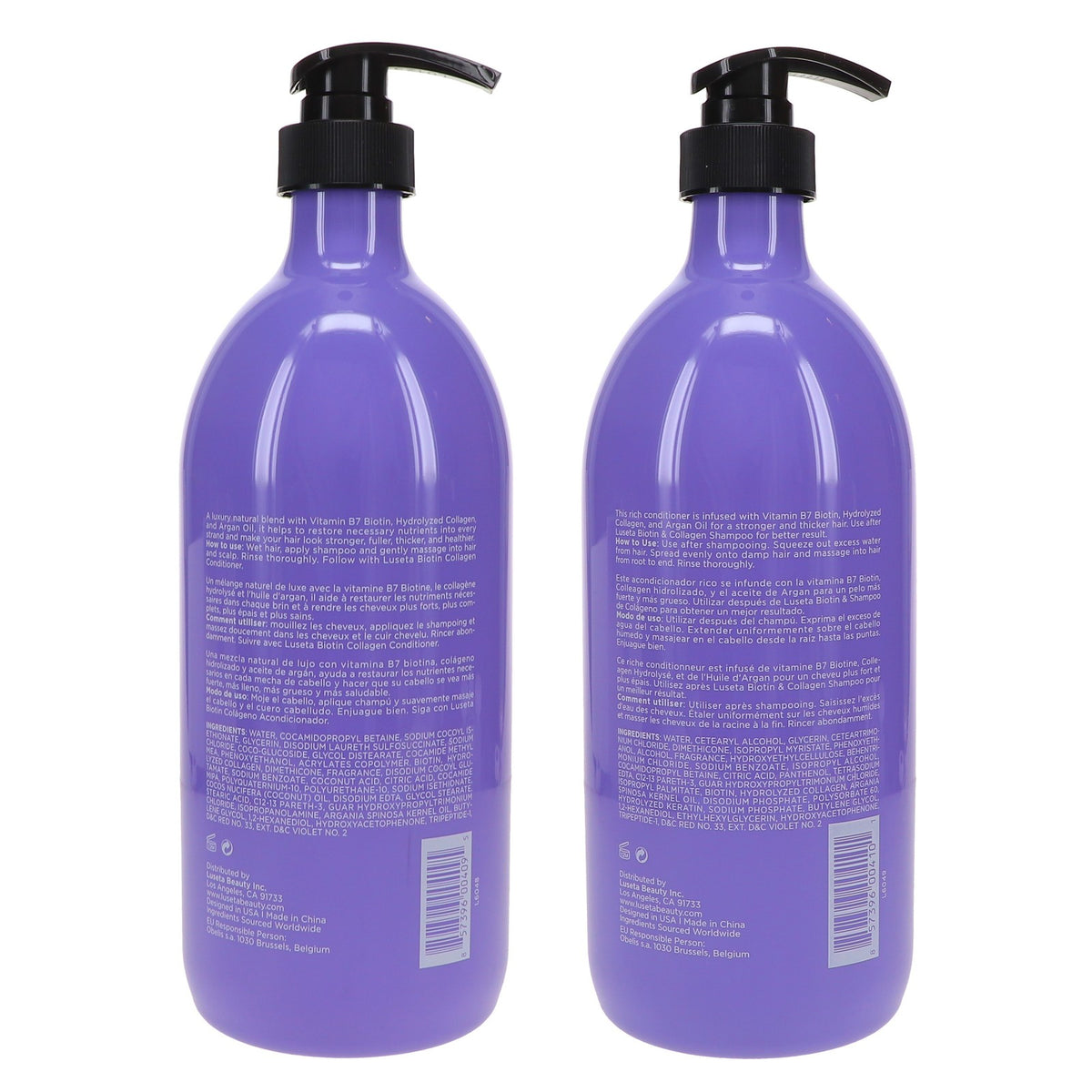 Biotin Collagen Shampoo & Conditioner Set 33.8 oz - Volumizing Hair Care Combo