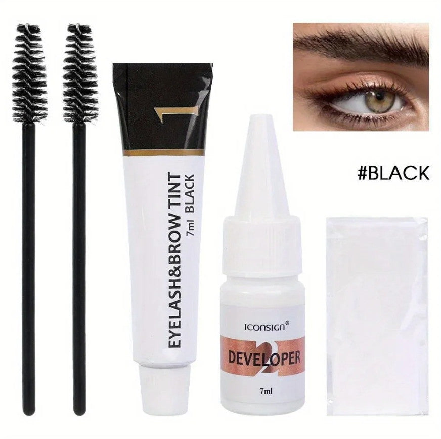 Waterproof 2-in-1 Eyebrow and Eyelash Tint Kit for Long-Lasting Color
