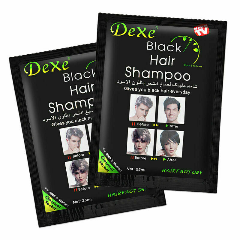 Herbal Black Hair Shampoo Darkening Hair Dye - 10 Pack