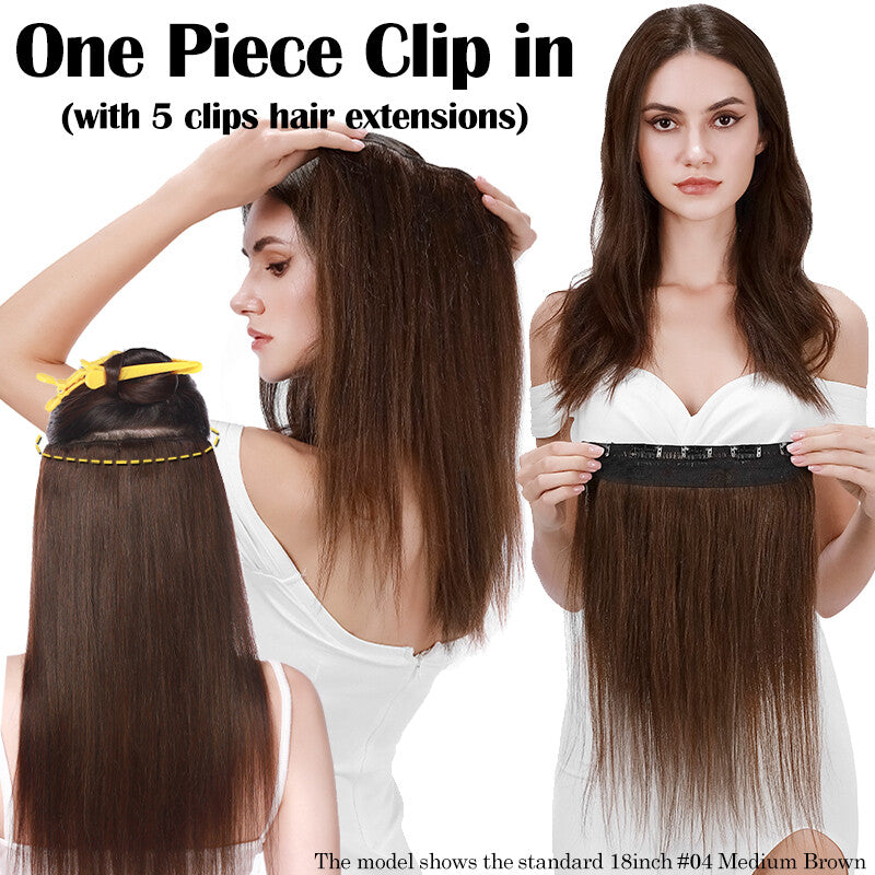 Clip-In Hair Extensions - Remy Human Hair Full Head Balayage Set