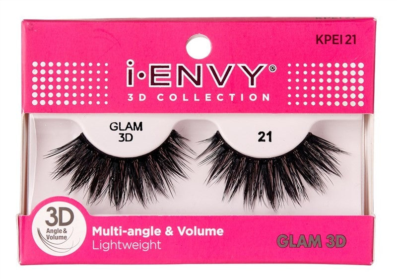 (3 Pack) Kiss Envy Glam 3D False Eyelashes - Multi-Angle & Voluminous Eye Makeup