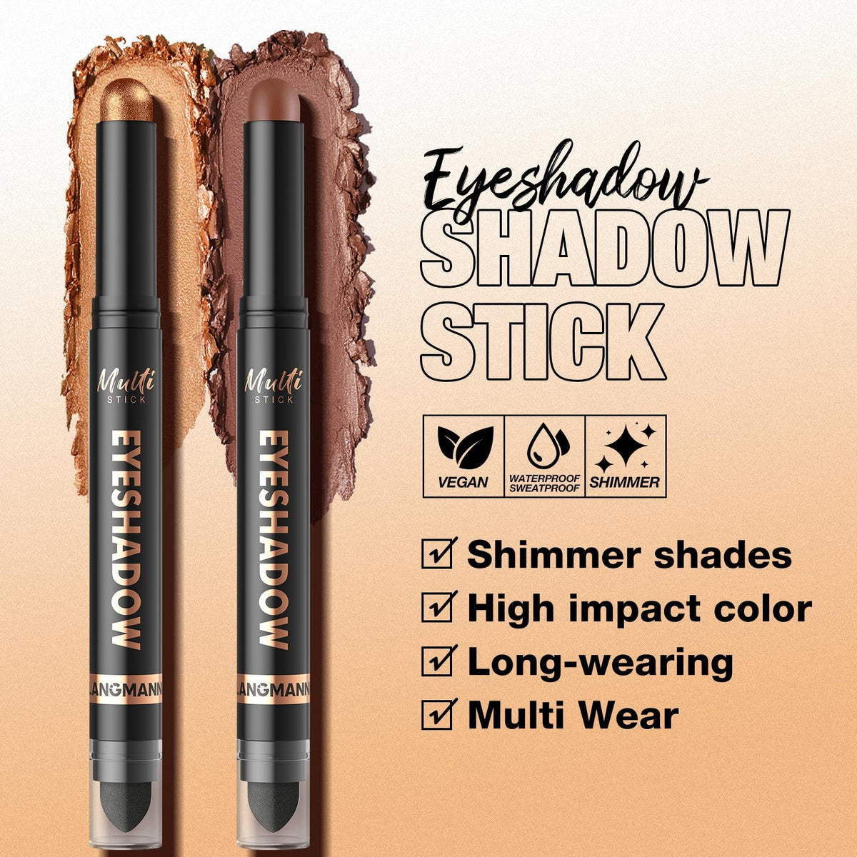 8 Color Waterproof Dual-Ended Eyeshadow Stick Set - Long Wear & Easy Application