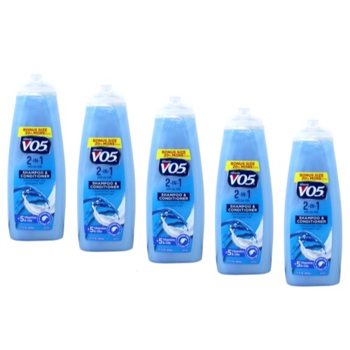 5 Pack VO5 2-in-1 Shampoo & Conditioner with Vitamins & Soy Milk Protein