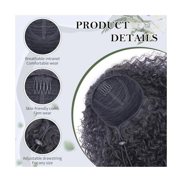 Deep Curly Ponytail Extension with Drawstring - 27 Inch Synthetic & Human Hair