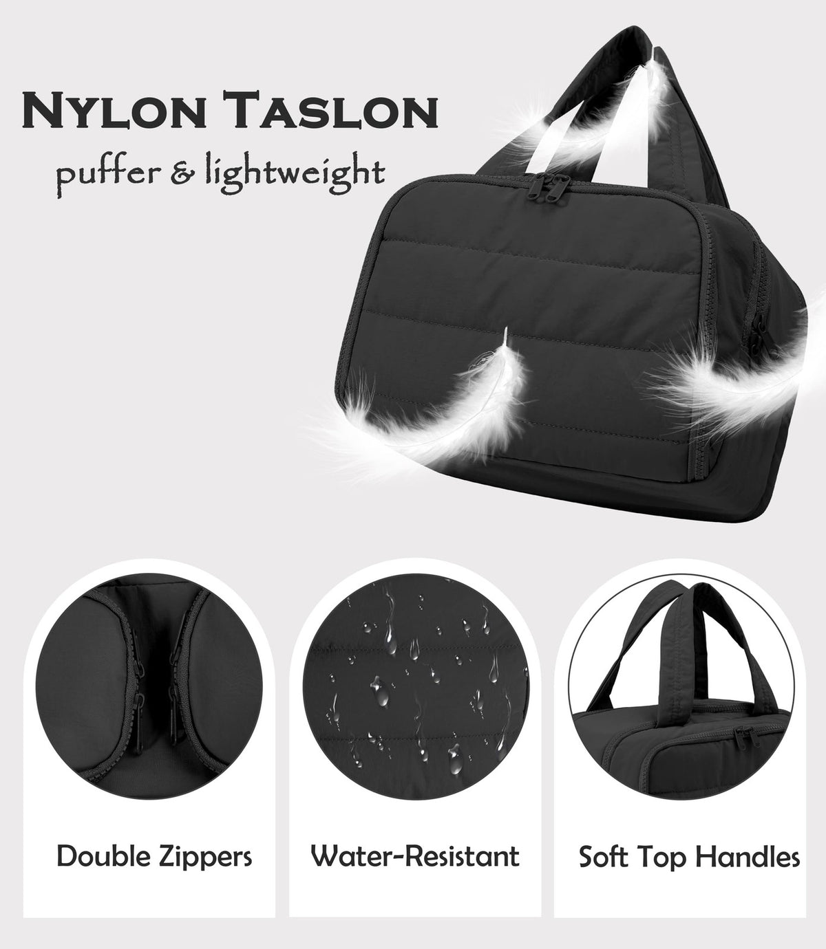 Travel Toiletry Bag for Women, Large Black Cosmetic Makeup Bag
