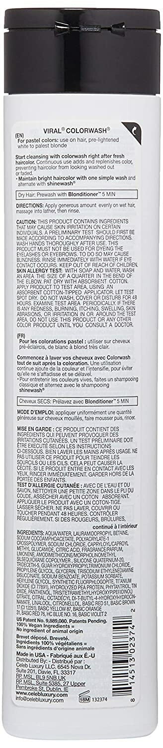 Viral Hair Color Shampoo 8.25oz - Temporary Color Wash for Hair