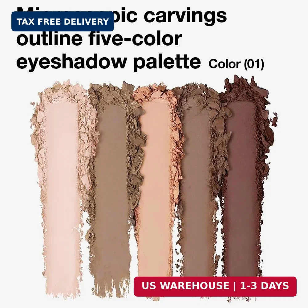 5 Colors Matte Eyeshadow Palette Nude Pink Brown Taupe Long Lasting Waterproof