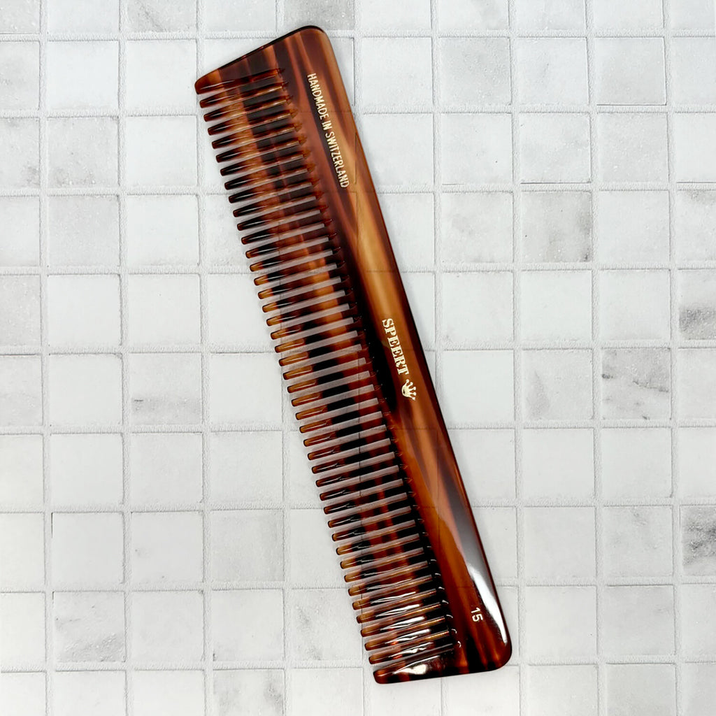 7-Inch Handmade Swiss Tortoise Shell Hair Comb - European Style #15