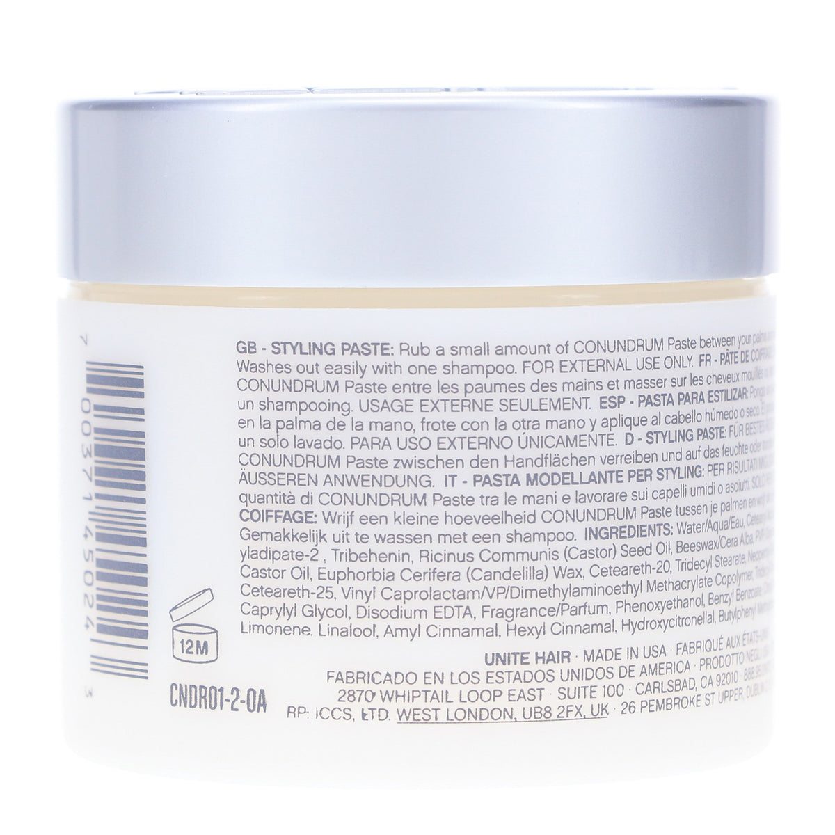 Hair Styling Paste Cream with Flexible Hold 2 oz - All Hair Types