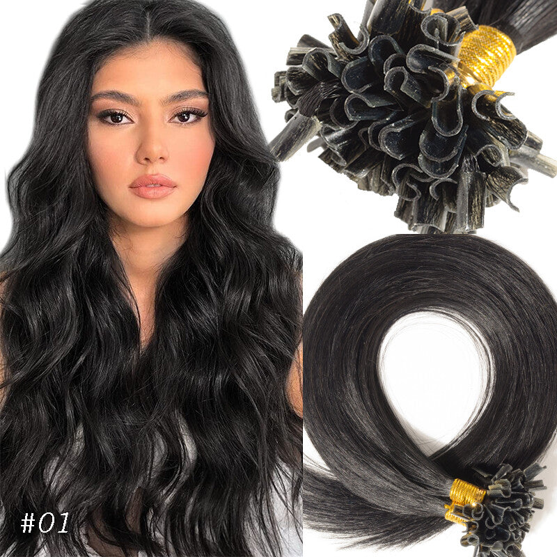 Keratin Bonded Hair Extensions 100% Human Remy Full Head Thick Hair - Multiple Colors & Lengths