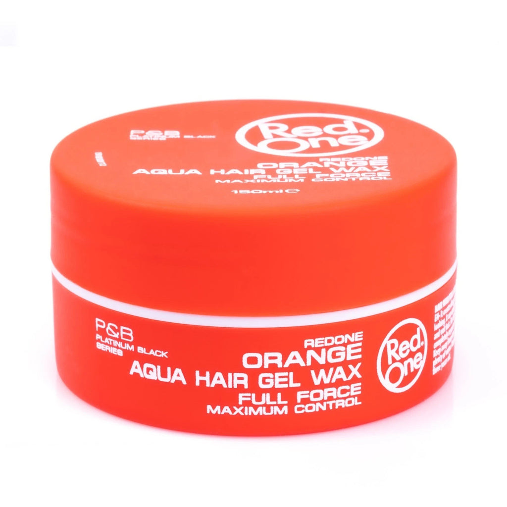 RedOne Orange Aqua Hair Gel Wax 150ml - Strong Hold & Shine for Edges & Braids