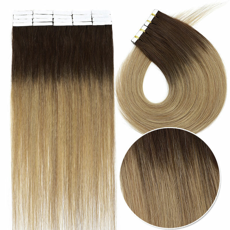 Remy Human Hair Tape-In Extensions - Highlight Ombre 100G