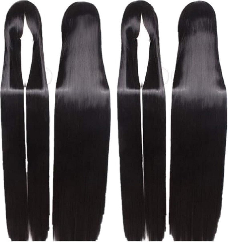 Long Black Cosplay Wig 150cm Straight Costume Party Hair