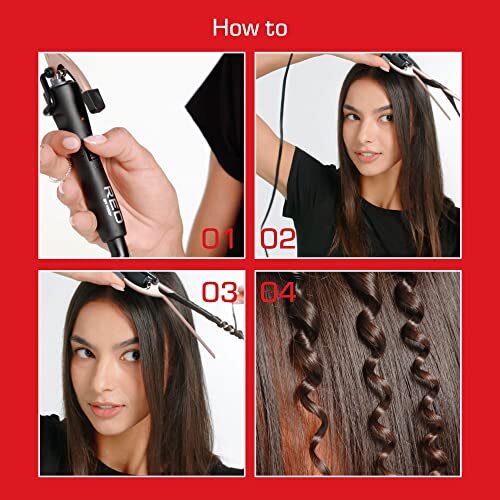 Mini Ceramic Curling Iron ¼ Inch for Tight Defined Curls - Red