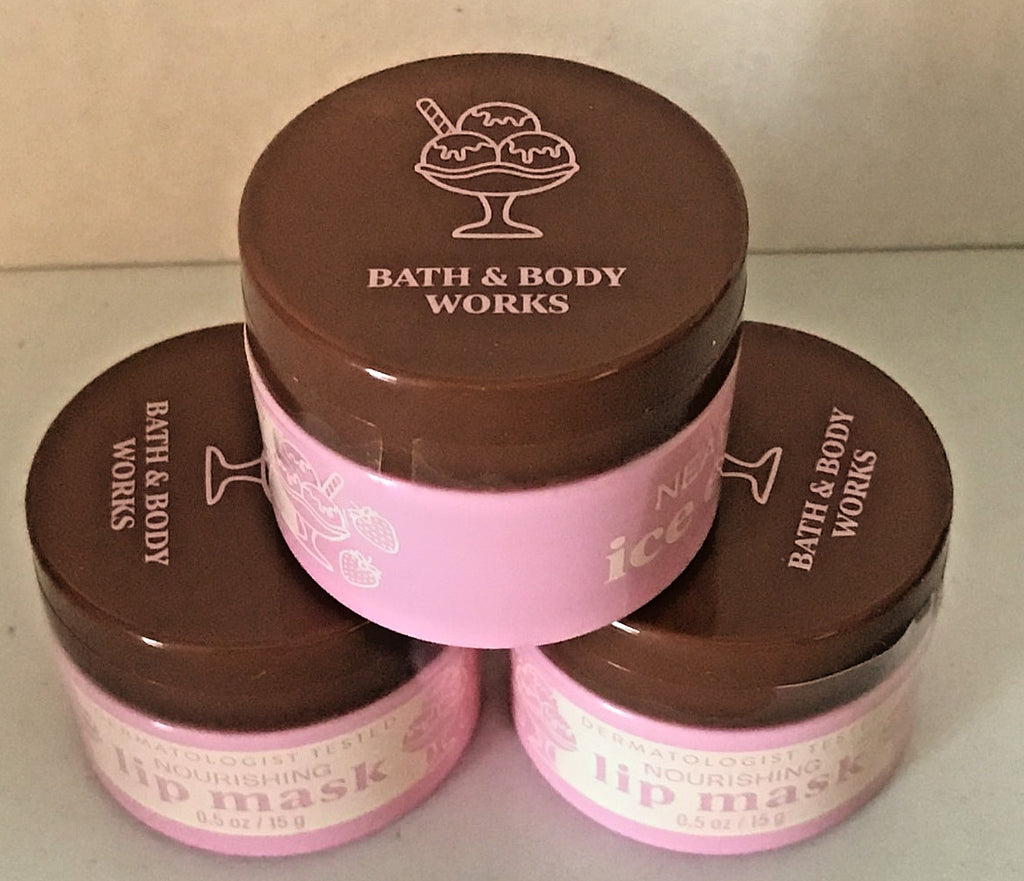 Nourishing Lip Mask 0.5 oz - Neapolitan Ice Cream Scent with Coconut Oil & Shea Butter, Bath & Body Works