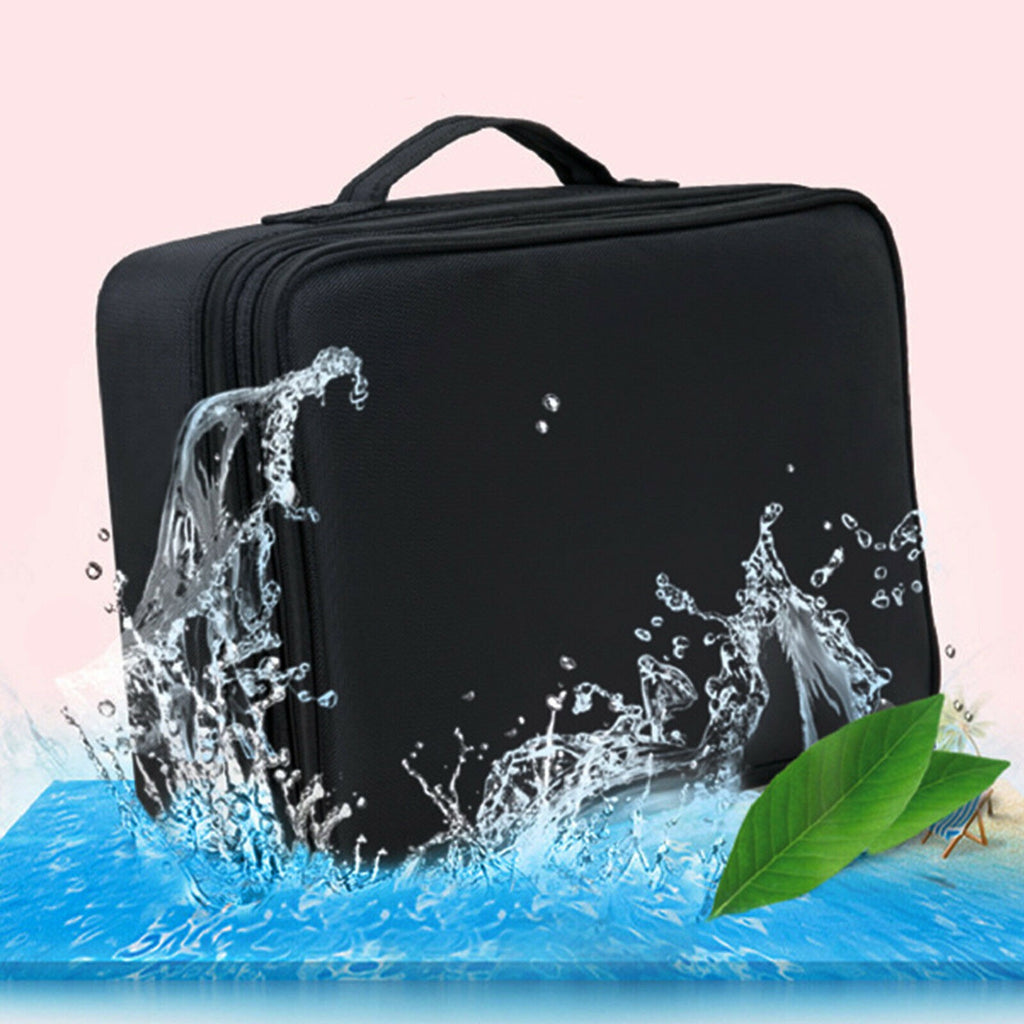 Travel Makeup Train Case Cosmetic Organizer with Waterproof Oxford Cloth
