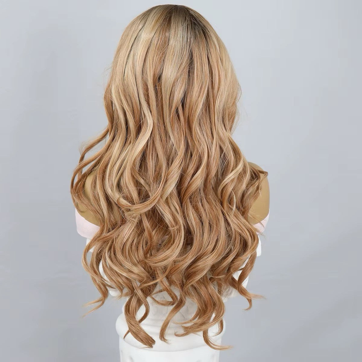 Golden Wave Warm Blonde Wavy 26-Inch Lace Front Wig High Heat Resistant