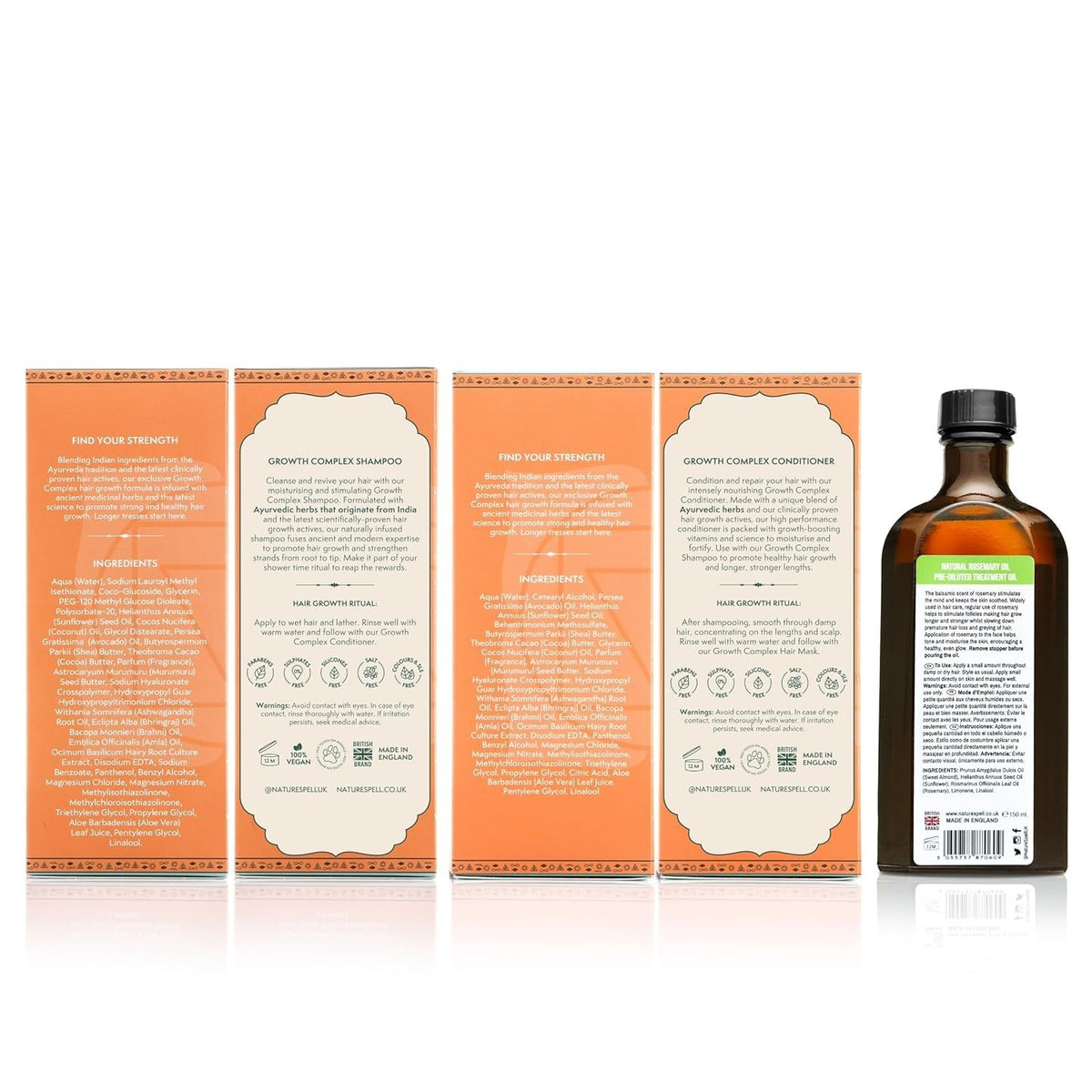 Plant-Based Hair Growth Shampoo & Conditioner Duo with Rosemary Oil
