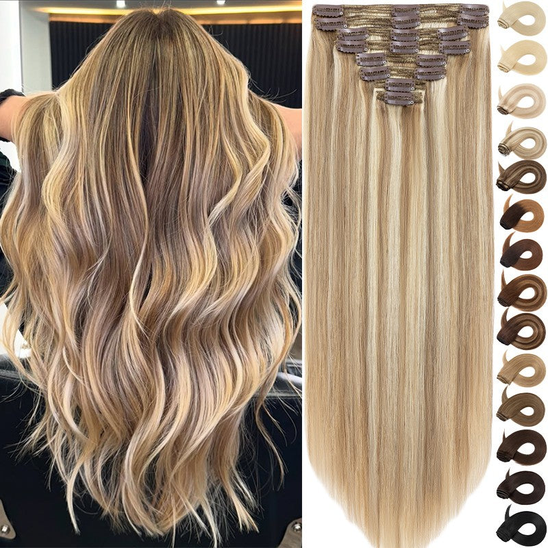 Thick Remy Clip-In Hair Extensions Full Head Double Weft Human Hair