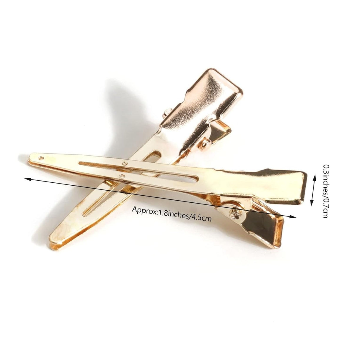 120 Pack Gold Single Prong Hair Curl Clips 1.77 Inch for Styling & DIY