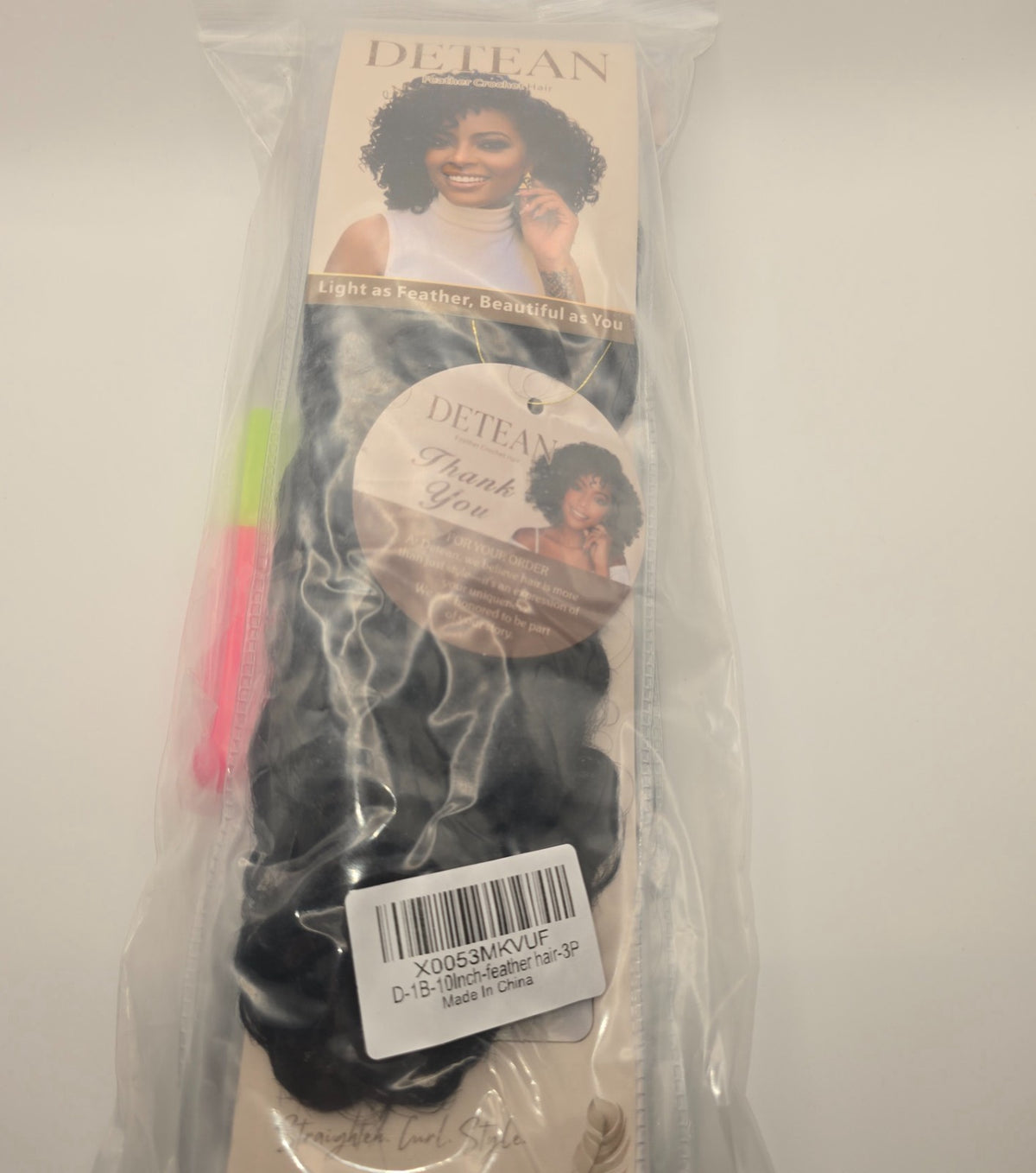 10-Inch Crochet Hair Extensions - 3 Packs of 40 Strands, Natural Curl Texture