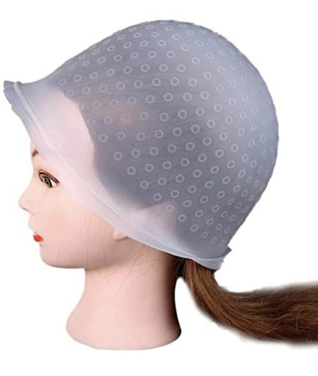 Silicone Hair Coloring Cap with 10 Disposable Liners - Professional Hair Tinting