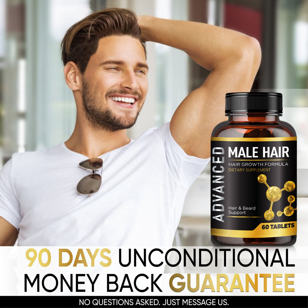 Men's Hair Growth Vitamins for Thicker Fuller Hair & Beard Support
