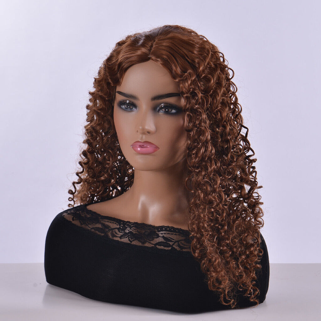 Women's Curly Wavy Long Synthetic Wig - Blonde & Brown Medium Length Hair