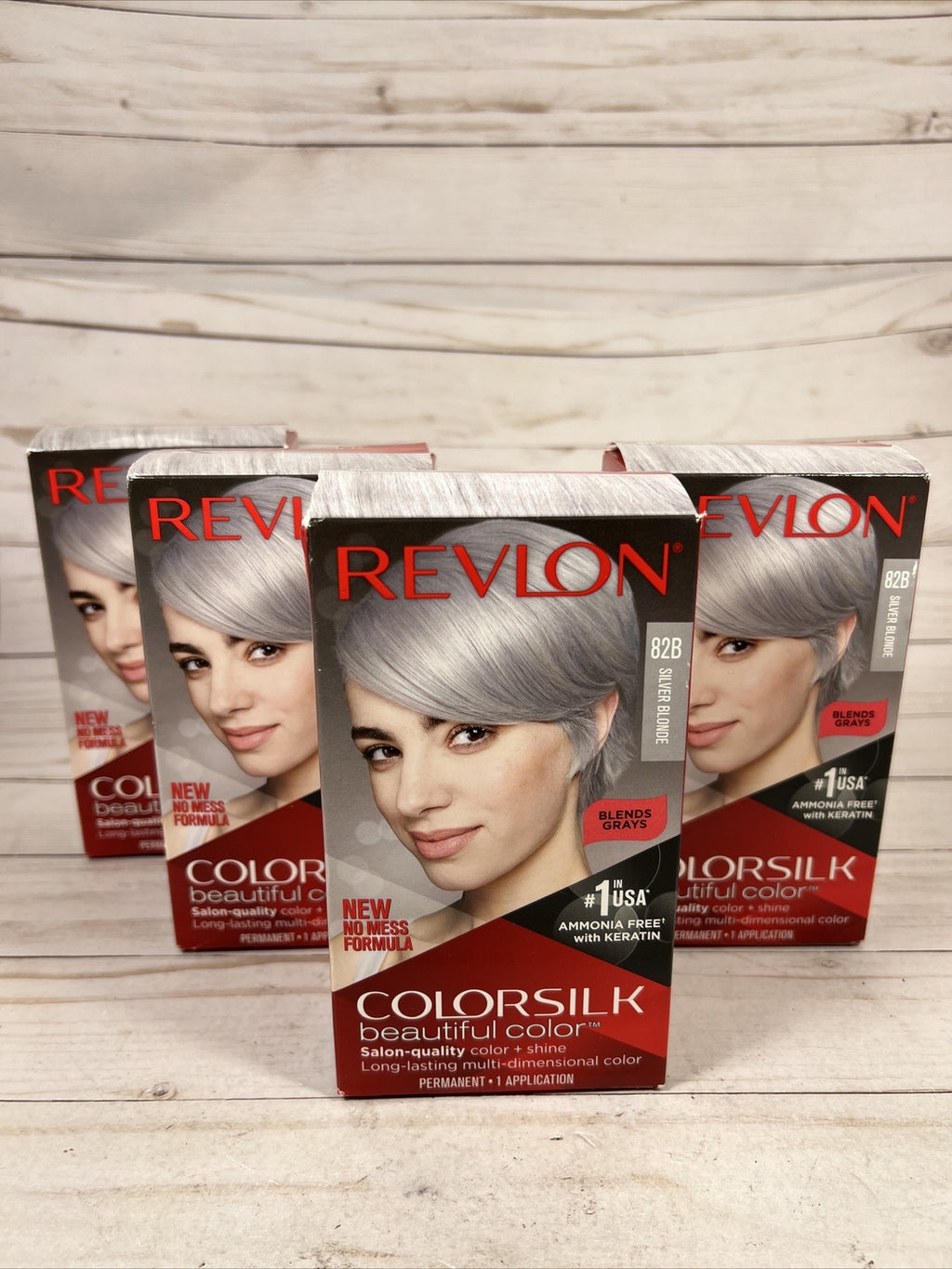 Revlon Colorsilk Silver Blonde Permanent Hair Color 4-Pack - Ammonia-Free, Keratin Enriched