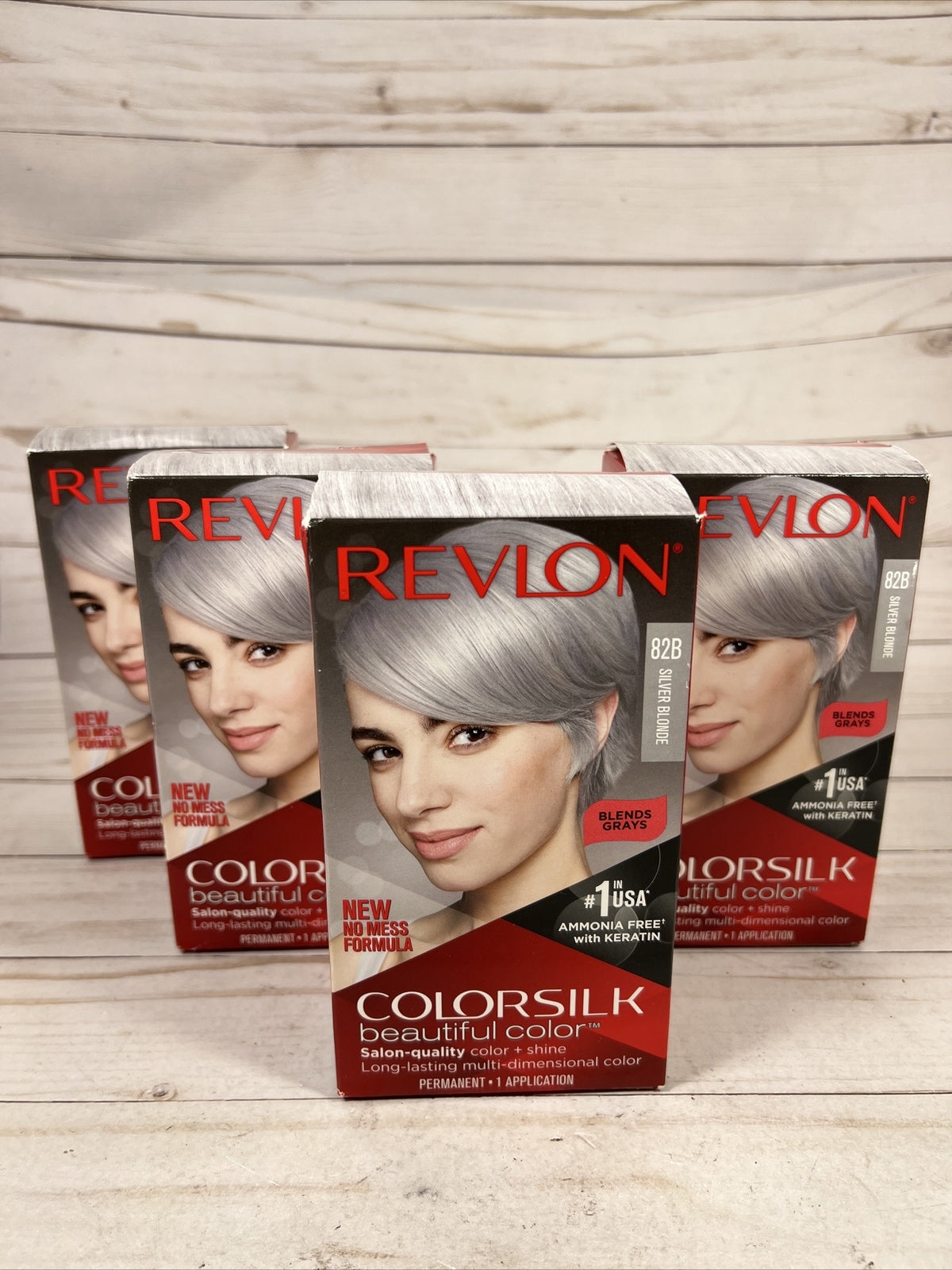 Revlon Colorsilk Silver Blonde Permanent Hair Color 4-Pack - Ammonia-Free, Keratin Enriched