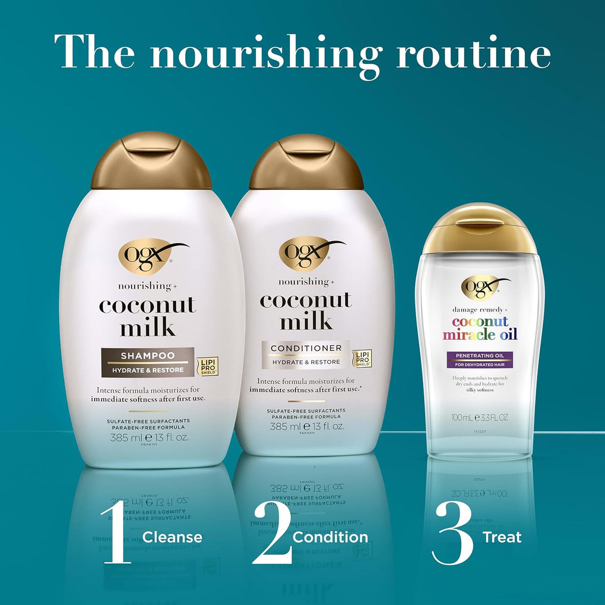 Nourishing Coconut Milk Shampoo & Conditioner Set - Hydrating Hair Care, 2 x 25.4 Fl Oz