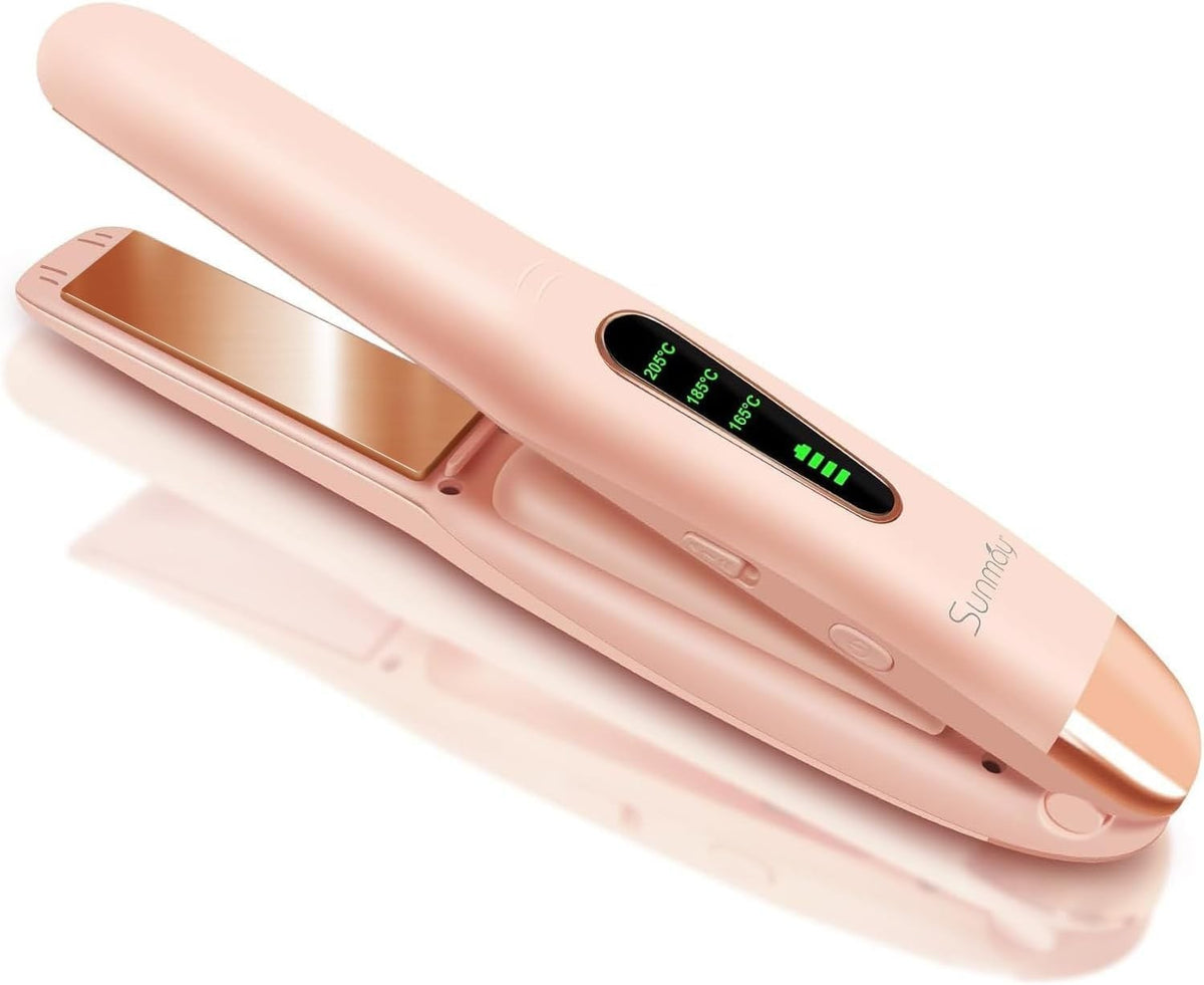 Cordless Travel Hair Straightener with Titanium Plates & Fast Heat