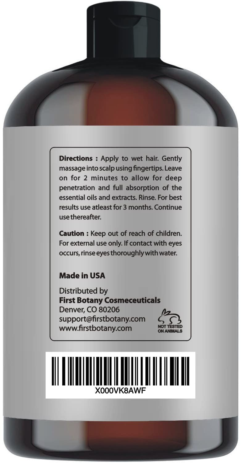 Natural DHT Blocker Shampoo for Hair Loss - Herbal Hair Growth Treatment, 16 oz