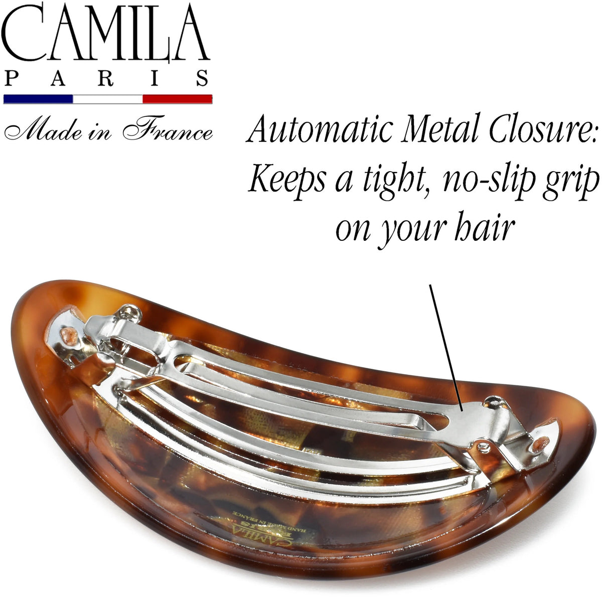 Oval Dual-Tone Handmade Hair Barrette for Women - Secure, Elegant Hair Accessory