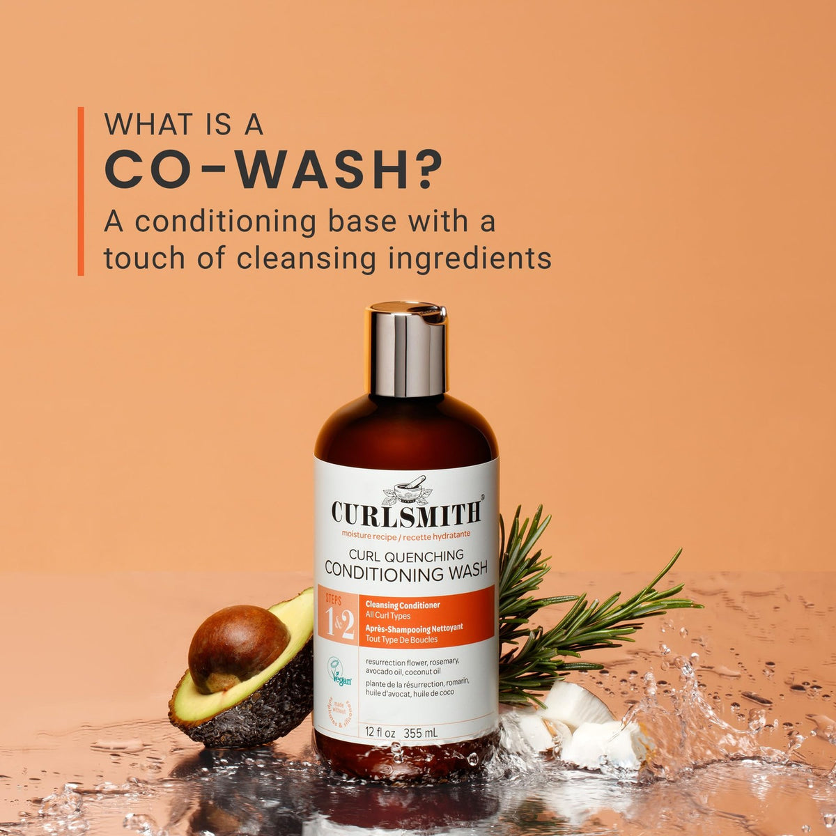 Curlsmith Curl Quenching Conditioning Wash 32oz - Moisturizing Co-Wash for Curly Hair