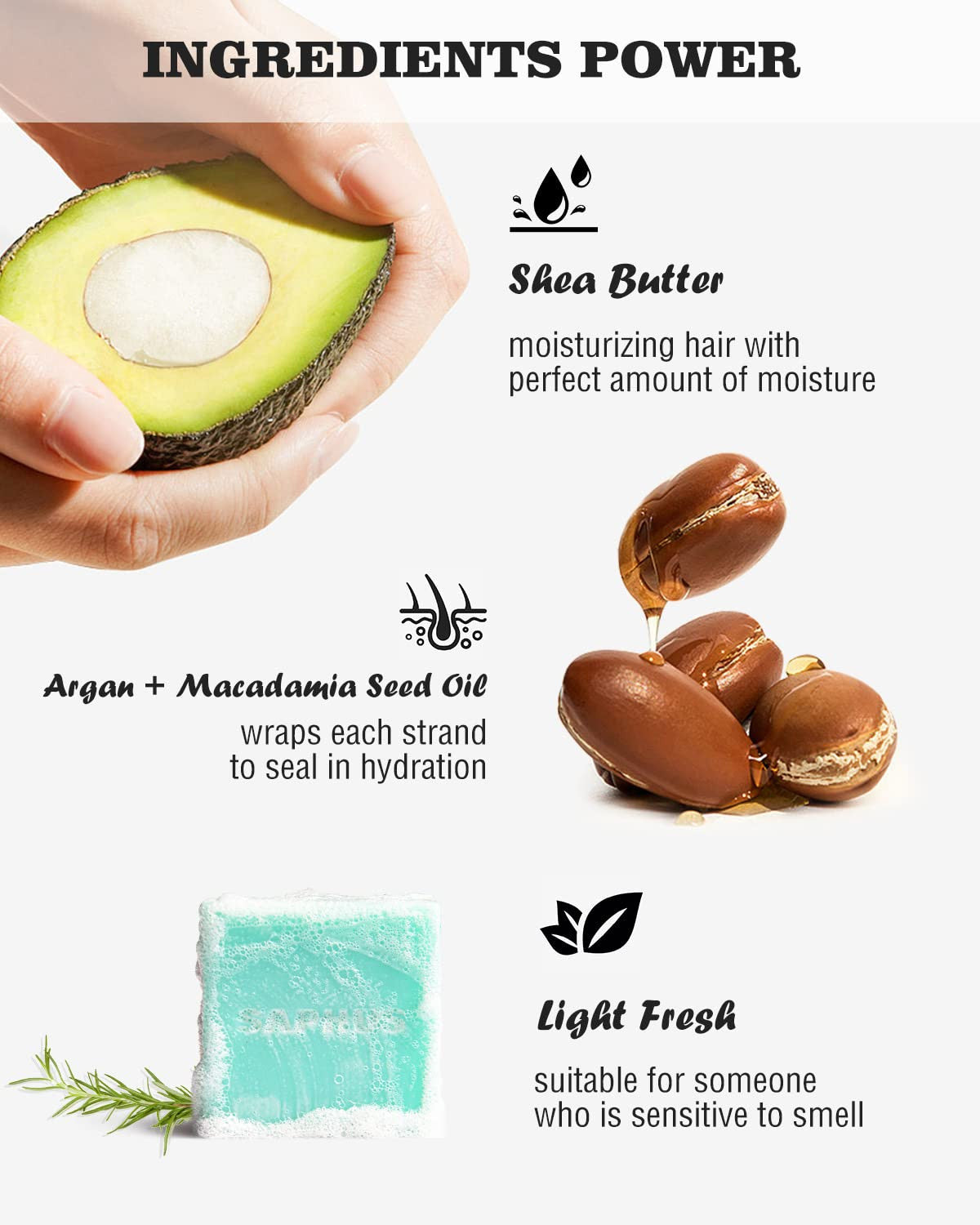 Sulfate-Free Shampoo Bars for Dandruff Oily Hair Control - Natural 6 Pack