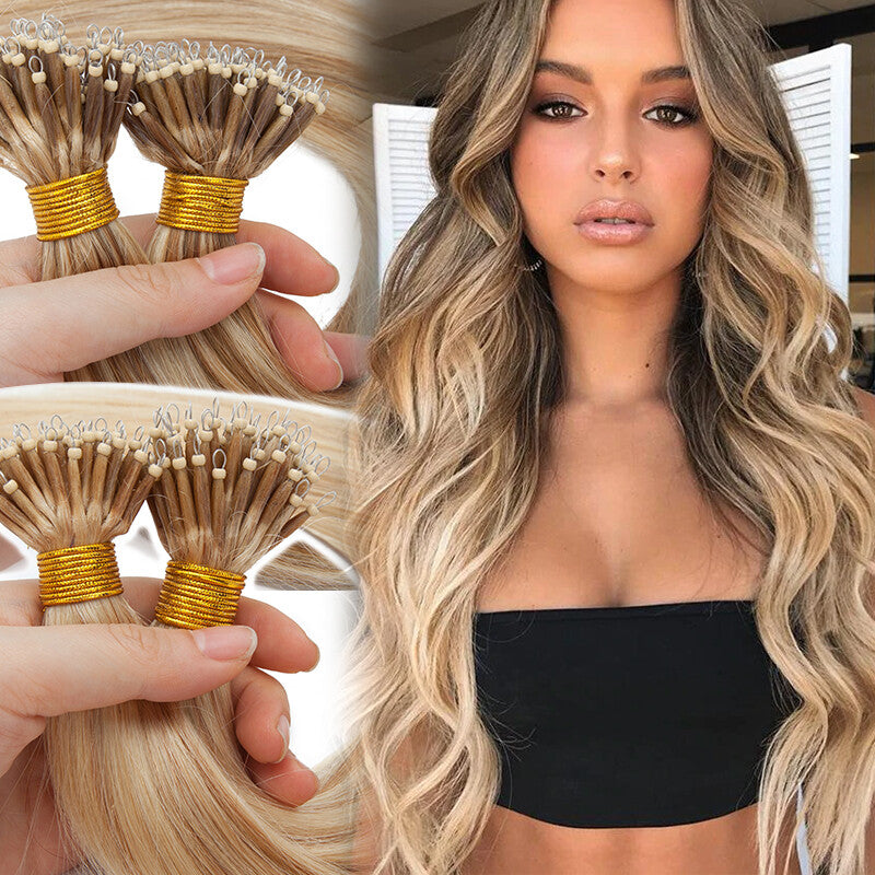 Full Head Nano Ring Hair Extensions 100% Remy Human Hair Thick 200G