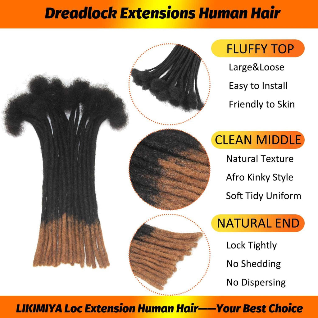 Human Hair Ombre Loc Extensions 12 Inch 30 Strands Brown Ends