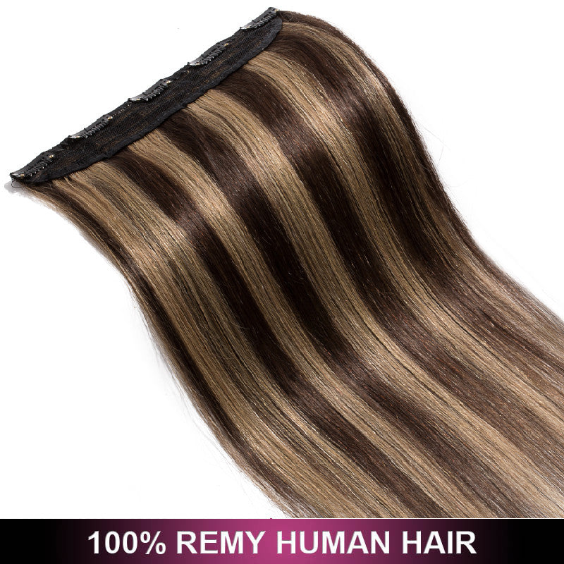 Remy Clip-In Hair Extensions Full Head One Piece 3/4 Length & Weight Options