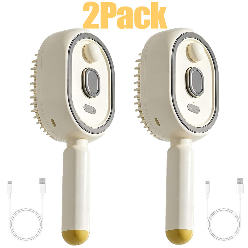 Electric Steam Hair Brush with Nano Mist & Red Light Therapy - Rechargeable, Portable, Detangling & Hydrating