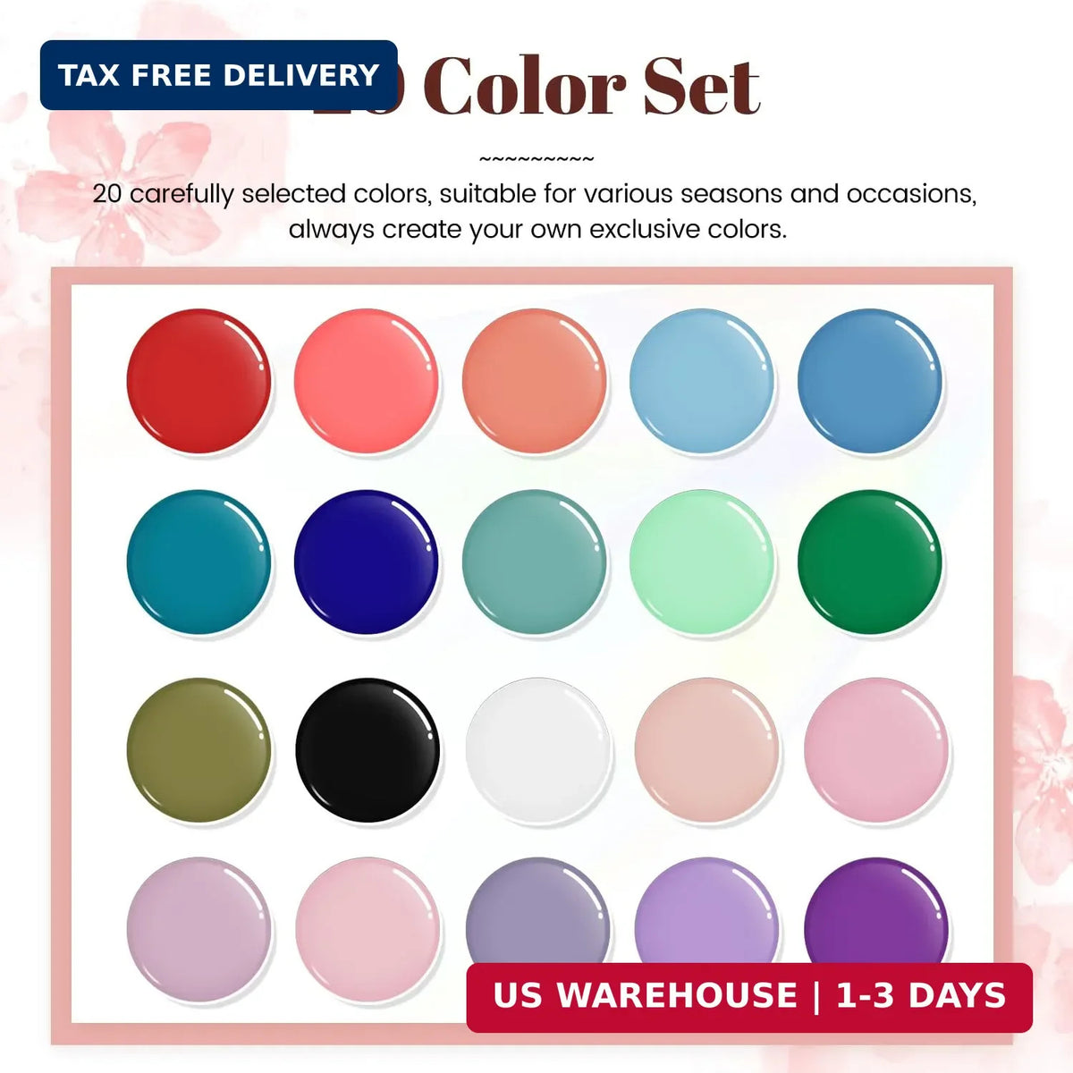 23-Piece Gel Nail Polish Set with Base, Glossy & Matte Top Coat