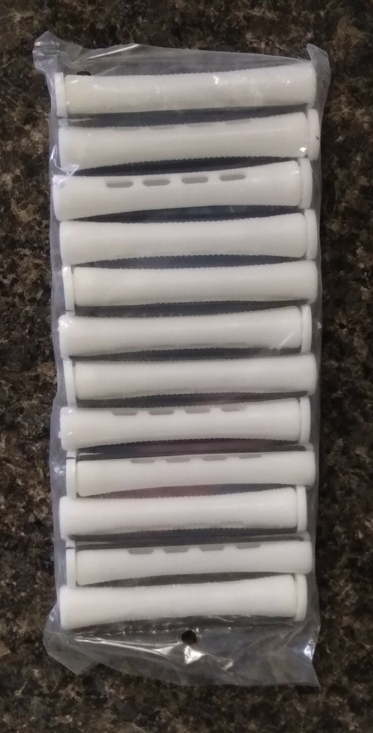 Salon Care Perm Rods 12 Pack White 5/8 Inch Hair Perming Tools