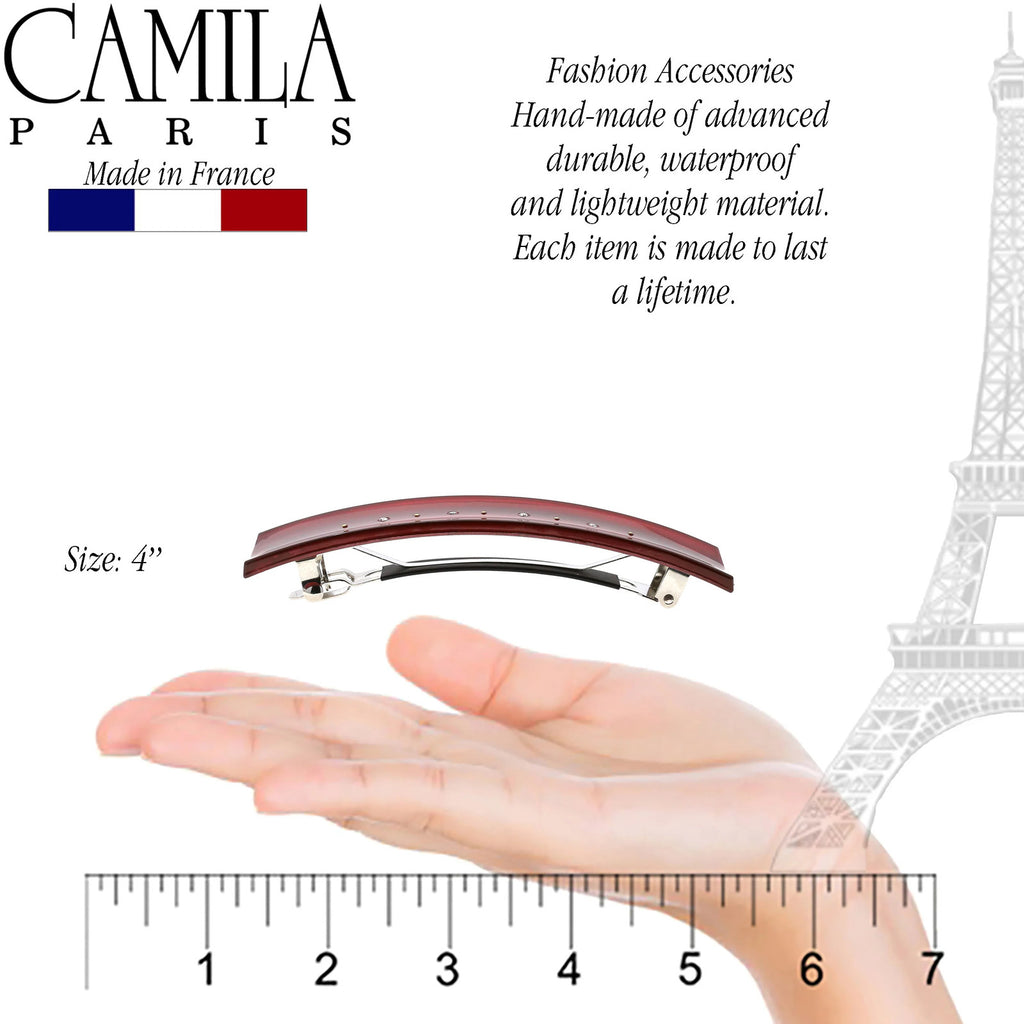 Wide Arched Swarovski Crystal No-Slip Hair Barrette - Elegant Hair Accessory