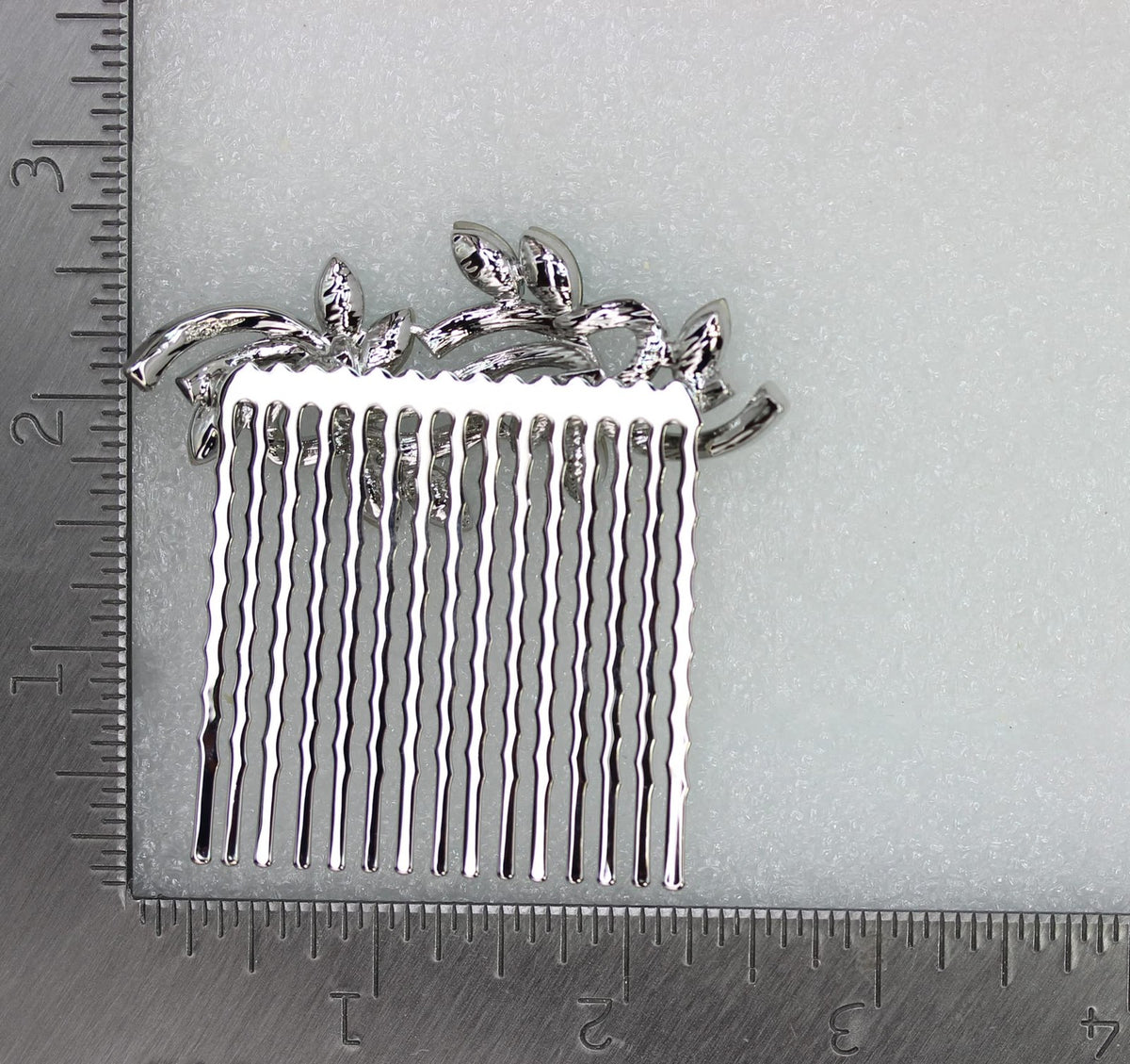 Clear Rhinestone Floral Hair Comb Bridal Wedding Accessory