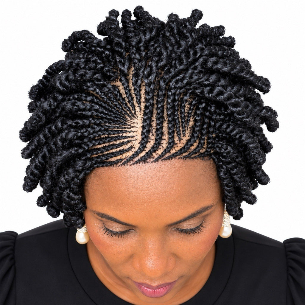 Short Spring Twist Braided Wig for Black Women - Natural Look, Protective Style