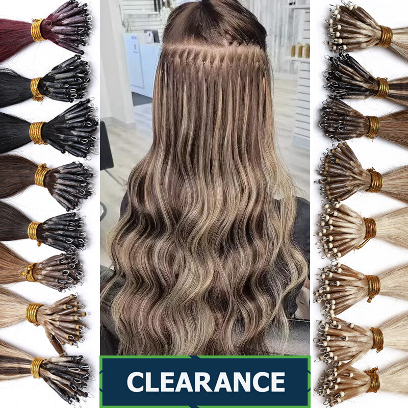 100G Nano Ring Hair Extensions - Real Human Hair, Ombre, Thick & Tangle-Free